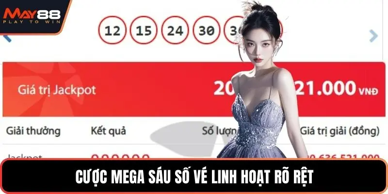 Cược Mega sáu số vé linh hoạt rõ rệt